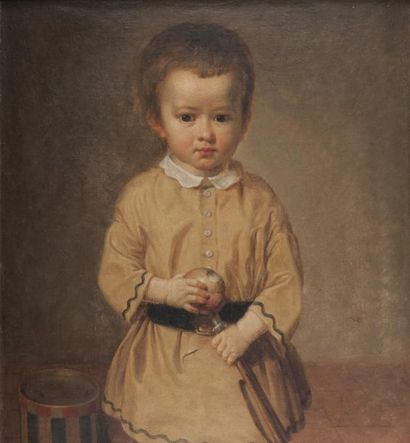 Attribué à Jean-Baptiste CHARPENTIER (1728-1806) Portrait de jeune garçon à la trompette...