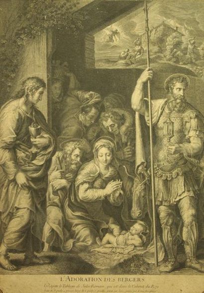 null Deux Estampes XVIII° : « L'adoration des bergers » D'après Jules Romain (1499-1546)...