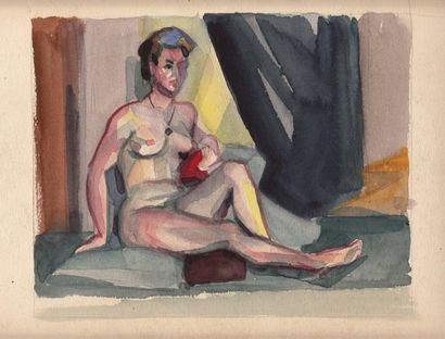 Chevolleau Jean (1924 - 1996) « Nu féminin » aquarelle sur papier non signée. 29...