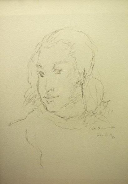 Van Heelk (XX°) « Portraits homme et femme » Crayon noir signés 62 x 44 (chaque)....
