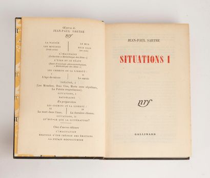 null SARTRE
Situations. Tome I, II III
Galimard 1947-1949 3 vol, in-12, cart. D'apres...
