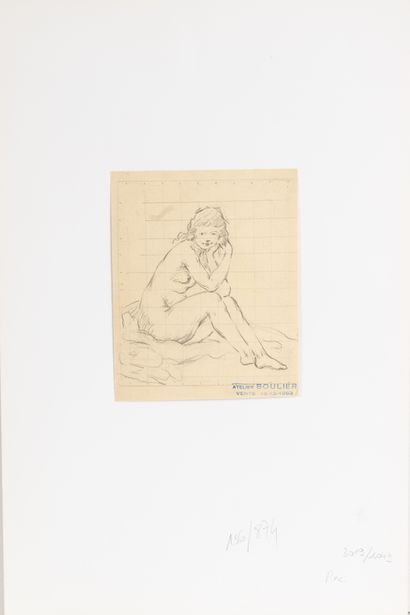 Lucien BOULIER (1882-1963)
Femme nue assise
Crayon...