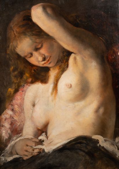 null Ecole du XIXeme siecle,les 1880
Femme, les seins nus
carton
57 x 40 cm