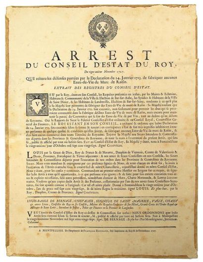 null 1727 - LANGUEDOC - « Arrest du Conseil d'État du Roy, qui réitère les défenses......