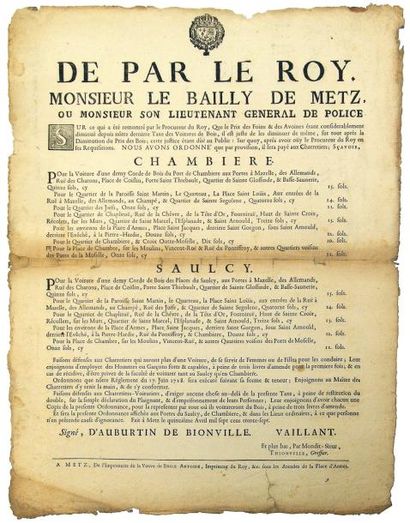 null 1737 - METZ (MOSELLE) - "DE PAR LE ROY. Monsieur le Bailly de METZ, ou Monsieur...