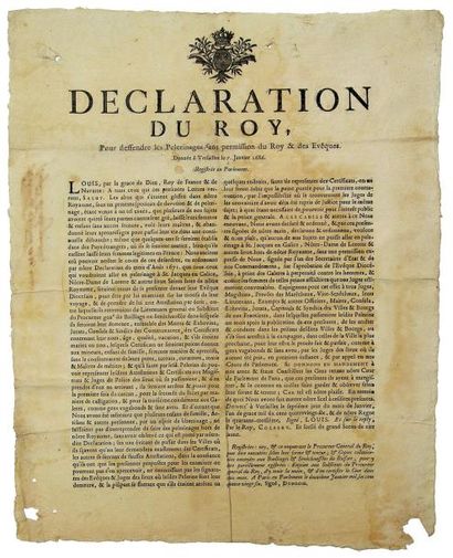 1686 - PARIS - PÉLERINAGES - « Déclaration...