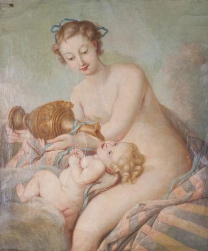 Ecole FRANCAISE du XIXème siècle, d?après - François BOUCHER Venus enivrant l?Amour...