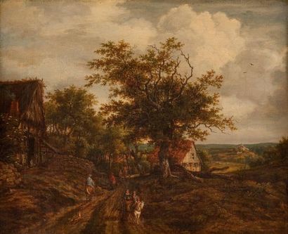 Ecole HOLLANDAISE du XVIIIème siècle, - entourage de Jan Pieter VERDUSSEN Paysage...