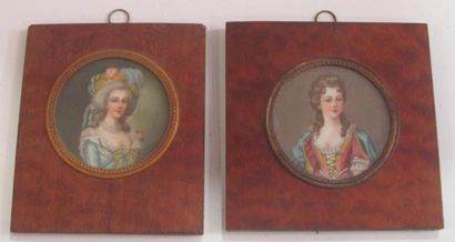 D'après Vigée le Brun Marie-Antoinette et la duchesse de Montpensier Deux miniat...