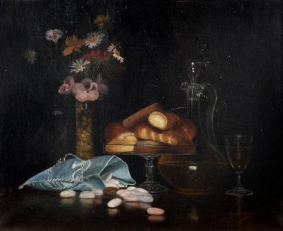 Marie RECHAU Nature morte Huile sur toile, signée en bas à droite 46 x 55 cm