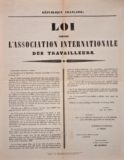 null (SEINE-ET-MARNE) - " LOI CONTRE L'ASSOCIATION INTERNATIONALE DES TRAVAILLEURS...