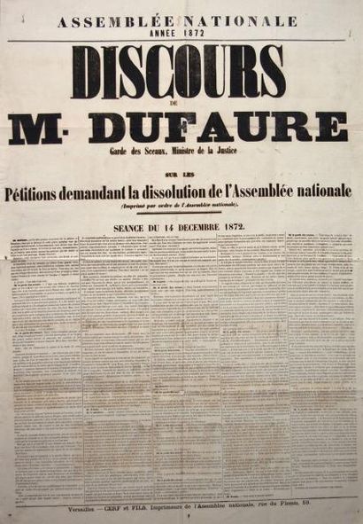 null (YVELINES) - " DISCOURS de M. DUFAURE Garde des Sceaux, Ministre de la Justice...