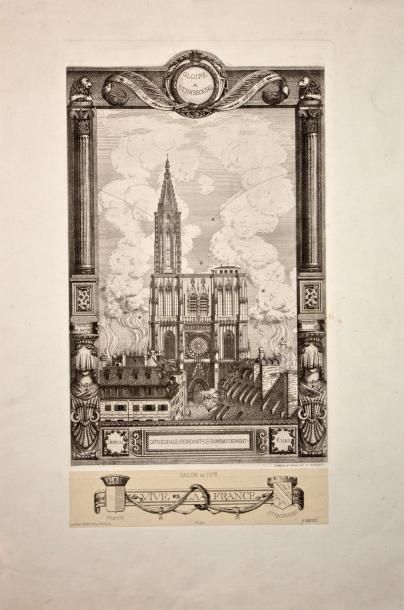 null (GUERRE DE 1870, HAUT-RHIN) - Gravure " GLOIRE A STRASBOURG, Défense héroïque....