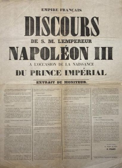 null (NAISSANCE DU PRINCE IMPÉRIAL (NAPOLÉON IV) le 16 mars 1856 - GERS) - " Discours...