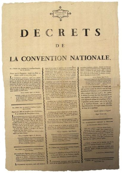 null "1793 - ILLE ET VILAINE - (PÊCHE; COCARDE BLANCHE;...) - Décrets de la CONVENTION...