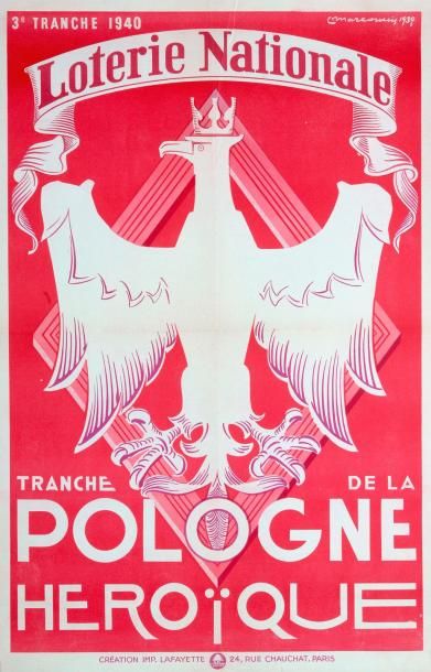 null C. Marcoussis 1939 - LOTERIE NATIONALE - " Tranche de la POLOGNE HEROÏQUE "...