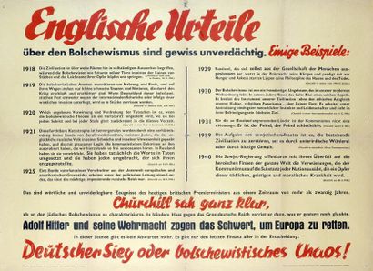  "ENGLISCHE URTEILE" 1940 - Impr. Oberrheinischer Gauverlag und Druckerei - Affiche...