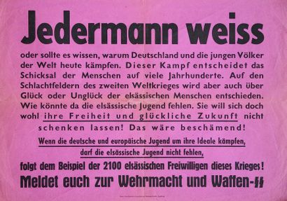 null "JEDERMANN WEISS" - Impr. Oberrheinischer Gauverlag und Druckerei- Strasbourg...