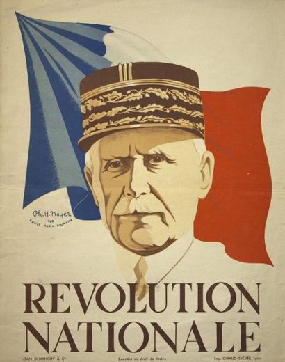 null Ph. H. NOYER 1940 - " RÉVOLUTION NATIONALE " (Portrait du Maréchal Ph. PÉTAIN)...