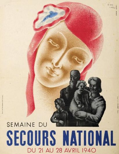 null Jean CARLU " SEMAINE DU SECOURS NATIONAL du 21 au 28 AVRIL 1940 " - Imp. S.A...