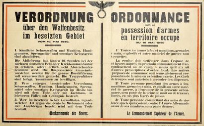 null 1940 - AFFICHE BILINGUE des Autorités Allemandes (Aigle) " ORDONNANCE sur la...