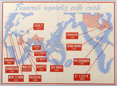 null Français, regardez cette carte (Mers-el-kebir 1940) - Affiche (79 x 59) - État...