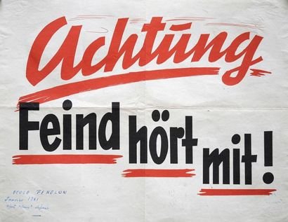 null "Achtung Feind hört mit !" 1941 - Affiche (35 x 45) - État A