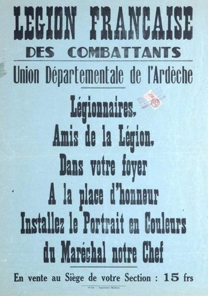 null ARDÈCHE - Légion française des combattants union départementale de l'Ardèche...