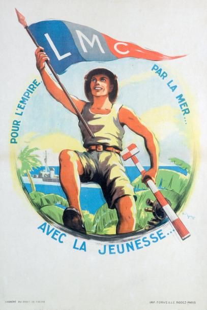 null Paul Igerl 1941 - " LMC pour l'empire par la mer avec la jeunesse " - Impr....