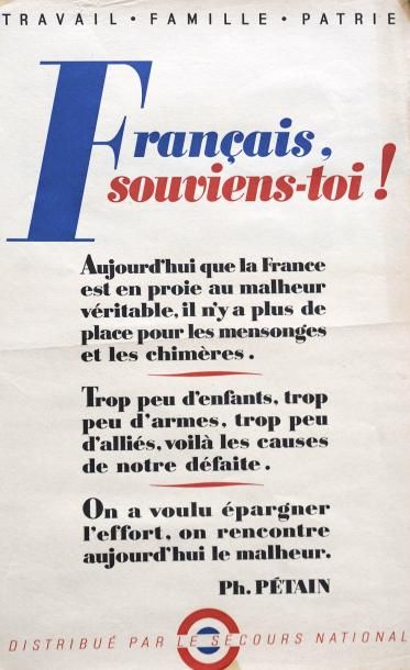 null Travail famille patrie - Français souviens-toi ! aujourd'hui que la France est...