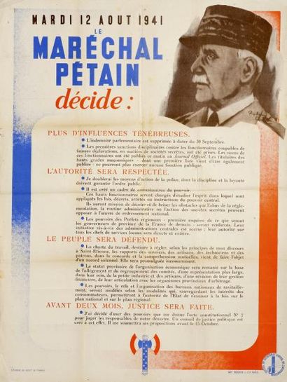 null Roland COUDON " Mardi 12 Août 1941, LE MARÉCHAL PÉTAIN DÉCIDE : plus d'influences...