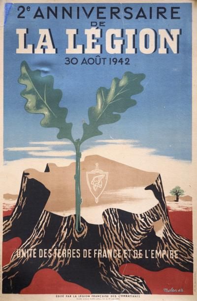 null Moles 1942 - " 2e anniversaire de LA LÉGION, 30 août 1942" - Impr. Giraud-Rivoire...