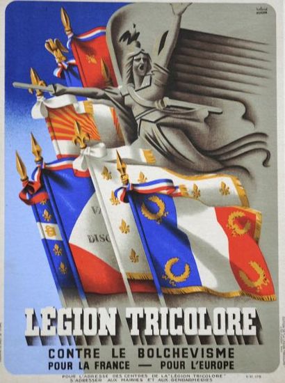 null Roland Hugon - " Légion tricolore contre le bolchevisme " - Affiche (36 x 27)...