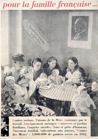 null Ph Laroche - " Pour la famille française...centres sociaux " 1942 - Impr. Vaucanson-...
