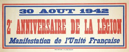 null LA LÉGION - " 30 Août 1942 - " 2E Anniversaire de la Légion. Manifestation de...