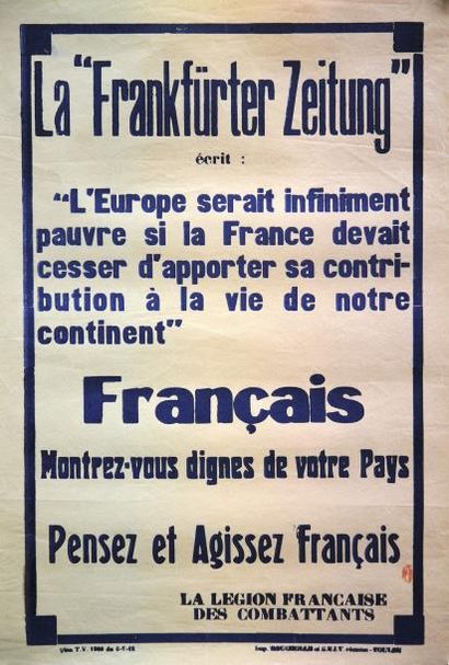 null La "Frankfürter Zeitung" écrit... - La Légion Française des Combattants - Impr....