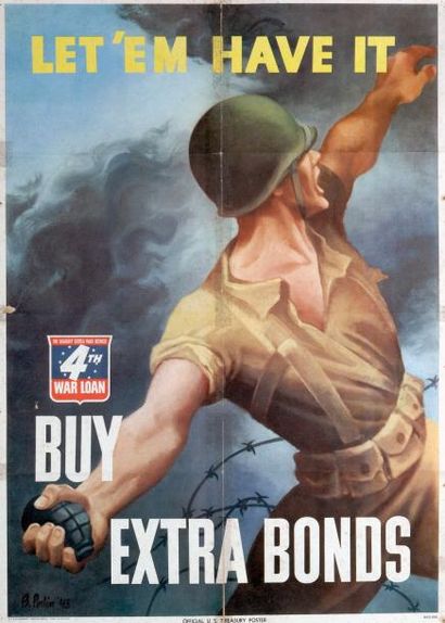 null B. Perlin 1943 - "Let them have it buy extra bonds" - Impr. Us government printing...