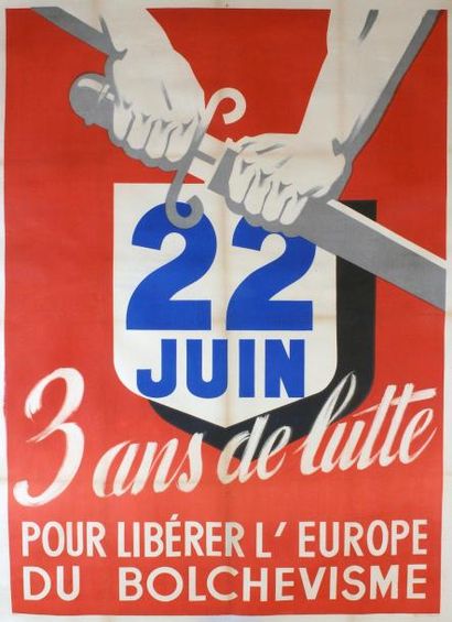 null 22 juin, 3 ans de lutte pour libérer l'Europe du Bolchevisme - Affiche (160...