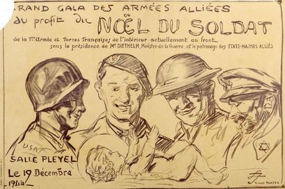 null 1944 - PIANO PLEYEL - GRAND GALA DES ARMÉES ALLIÉES au profit du NOËL DU SOLDAT...