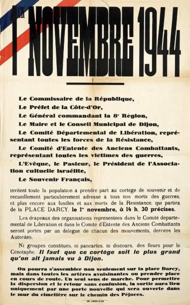 null (LIBÉRATION DE LA CÔTE D'OR) - " 1ER NOVEMBRE 1944 - Invitation de la population...