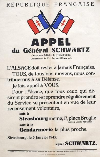 null (LIBÉRATION DE L'ALSACE) - STRASBOURG 5 Janvier 1945 - " République française...