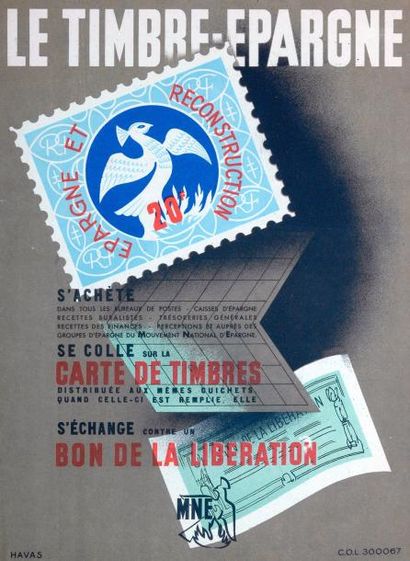 null LE TIMBRE-ÉPARGNE , s'échange contre un Bon de la Libération (1945) - Impr....