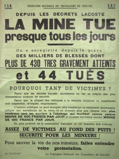 null (1948) - " Depuis les Décrets LACOSTE, LA MINE TUE PRESQUE TOUS LES JOURS. "...