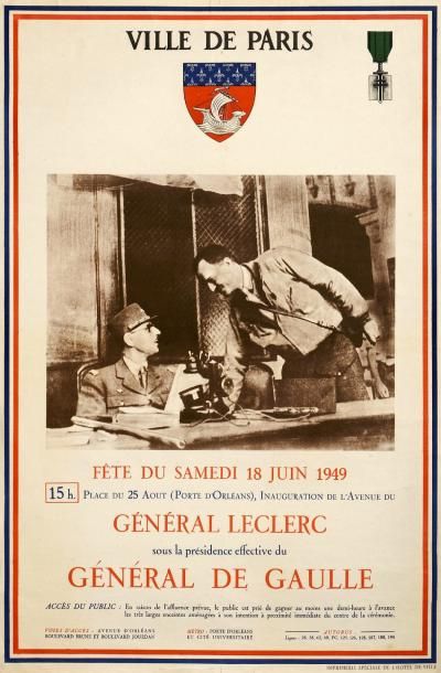 null Général LECLERC - VILLE DE PARIS - Fête du Samedi 18 Juin 1949 " Inauguration...