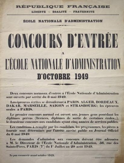null E.N.A. - École Nationale d'Administration (créé en 1945) - " CONCOURS D'ENTRÉE...