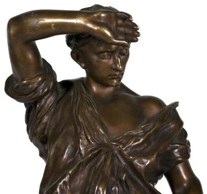 Gaudez Adrien Etienne (1845 - 1902) «Le bucheron» Bronze signé. H: 41 cm