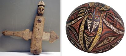 null Lot: Coupe rituelle Papouasie - Nouvelle Guinée Terre cuite polychrome Diamètre...