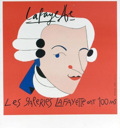 Arroyo Edouardo (1937) «Les Galeries Lafayette ont 100 ans» 1996 Affiche. 45 x 45...
