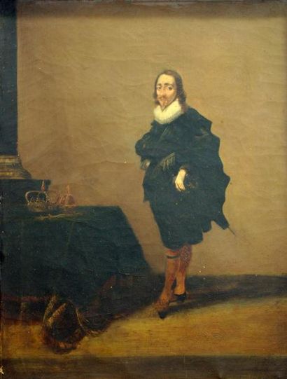 Ecole espagnole «Portrait présumé de Charles II» Huile sur toile. 34 x 26 cm