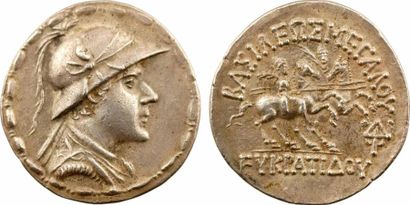 GREEK COINS Bactriane, Eucratide, tétradrachme,...